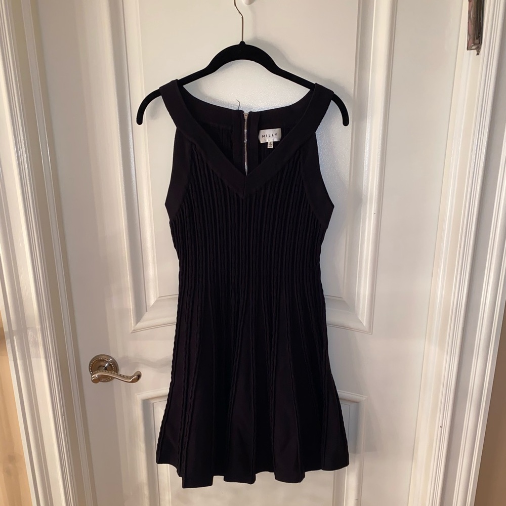 Milly Black Fit-and-Flare Mini Dress - Picture 4 of 7